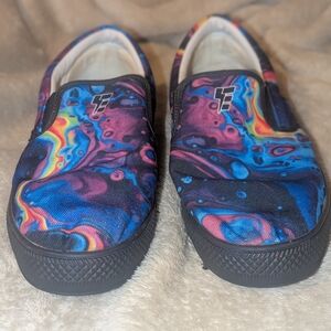 Electro Threads Trippy Art Melting Colors Men's Size 10 Slip On Shoes